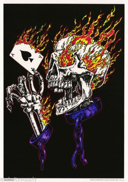 PosterL Flaming Skull (Blacklight)